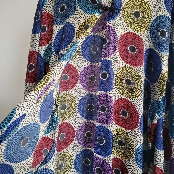 Aya de Cauville African Geometric Print Kimono Maxi Dress (One Size) - Picture 8 of 15